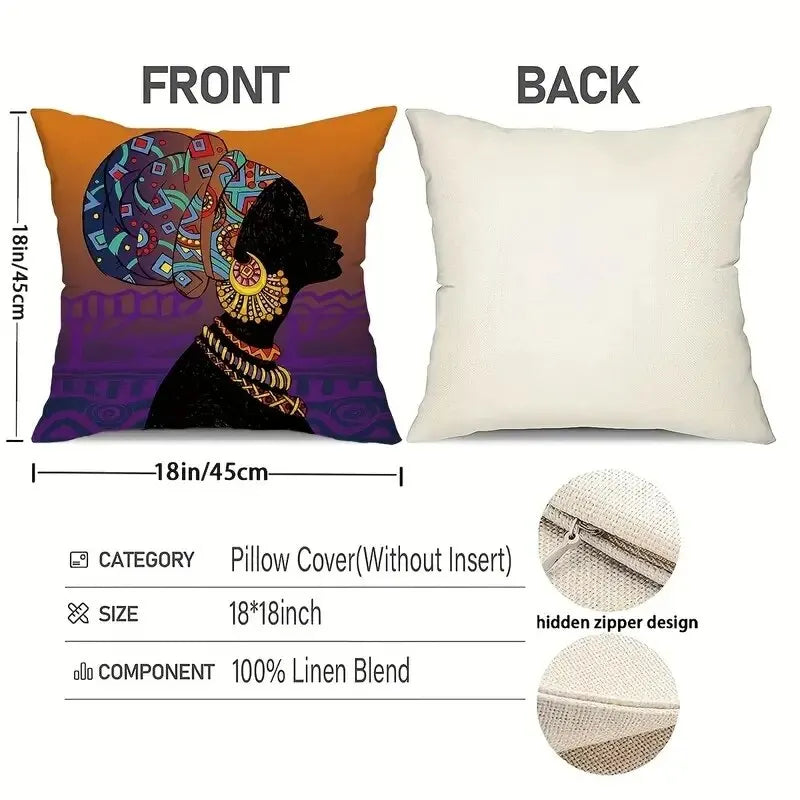 African American Woman Cushion Cover