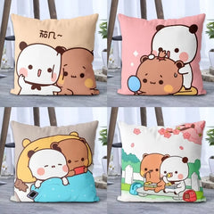 Kawaii Panda Cartoon Throw Pillow